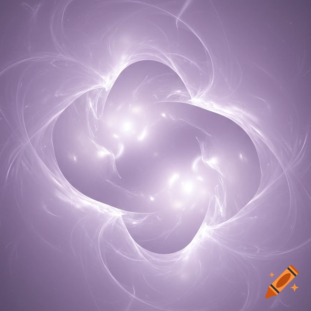 Soft lavender abstract background with glowing white swirls and light effects.