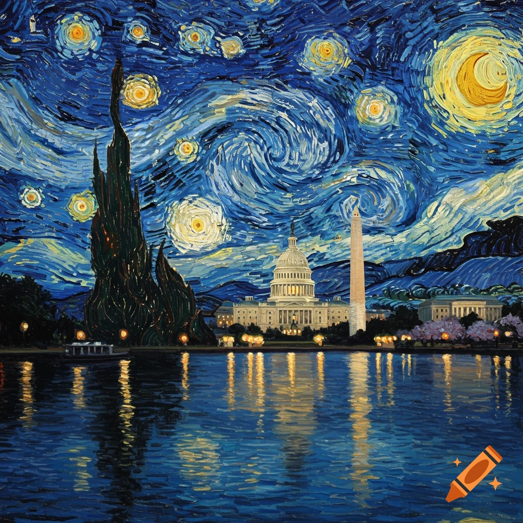 Starry Night Van Gogh Painted in Surrealism Style by Pablo