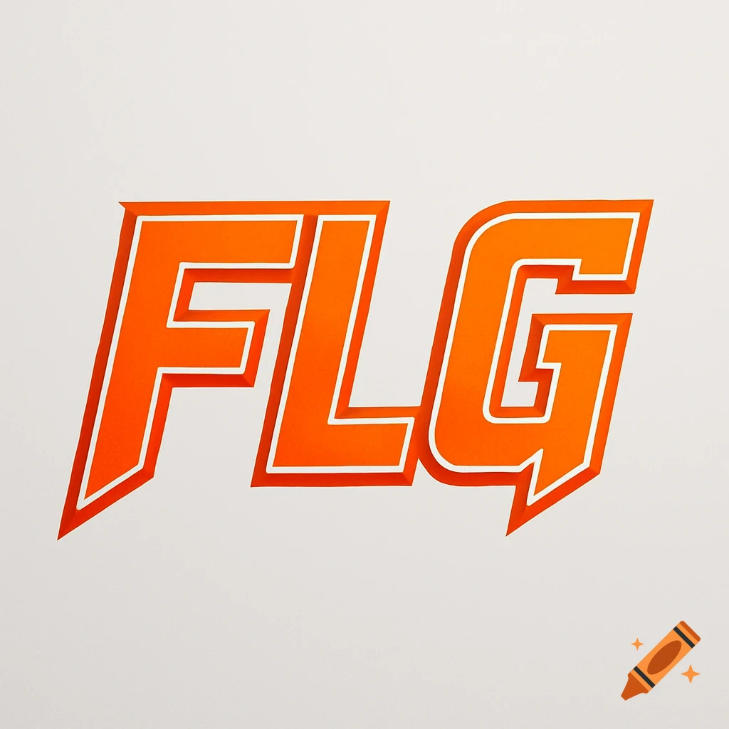 An orange and white logo featuring the letters FLG in a bold, italicized font.