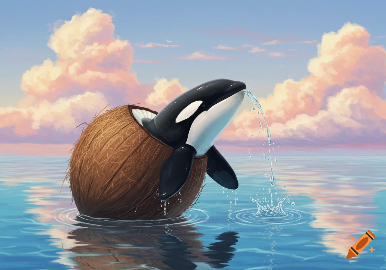 A Realistic Art of an Orca created on Craiyon, image size:1280x896