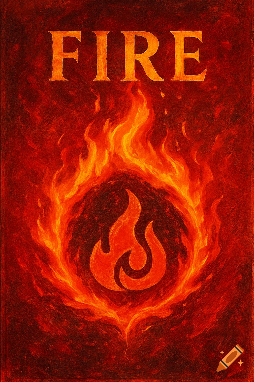 A stylized reddish-orange image with the word 'FIRE' at the top and flames below it, resembling a cover.