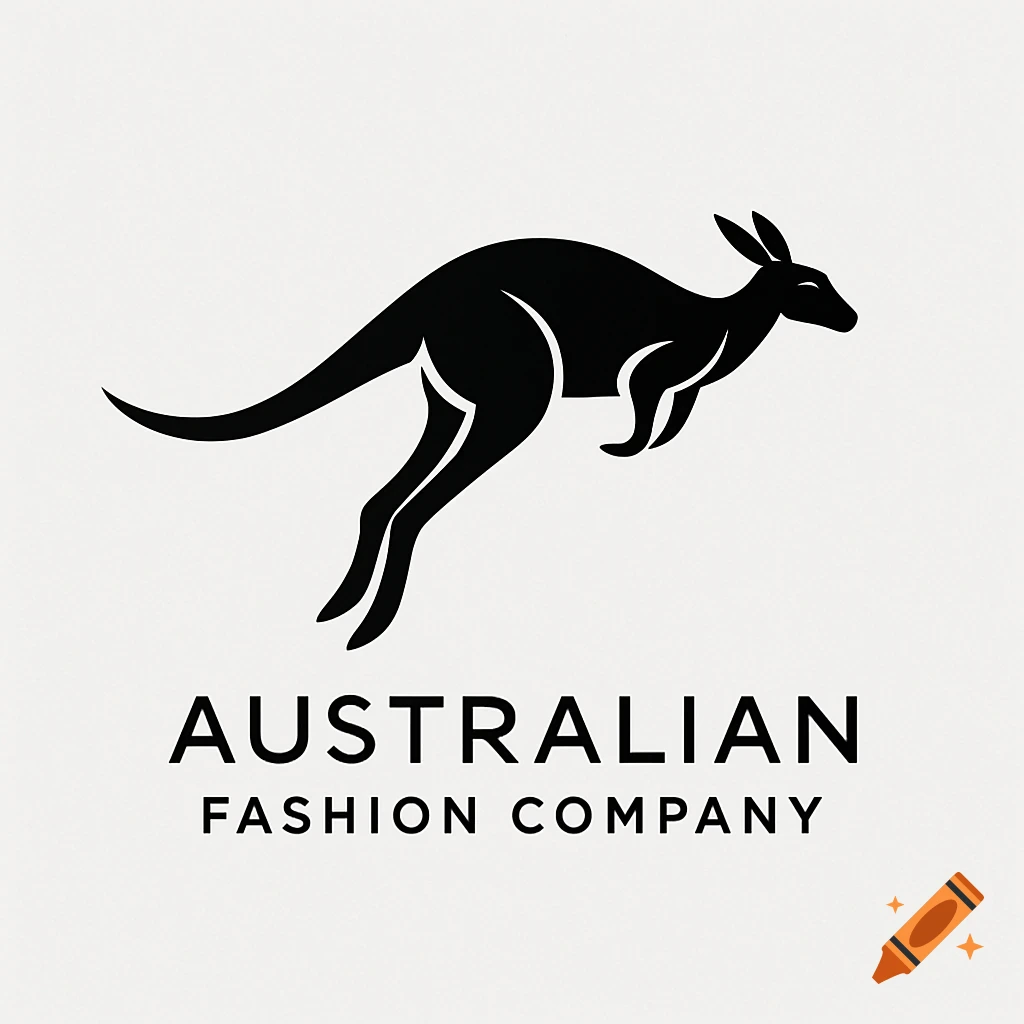 Black silhouette logo of a jumping kangaroo above the words 'AUSTRALIAN FASHION COMPANY'.