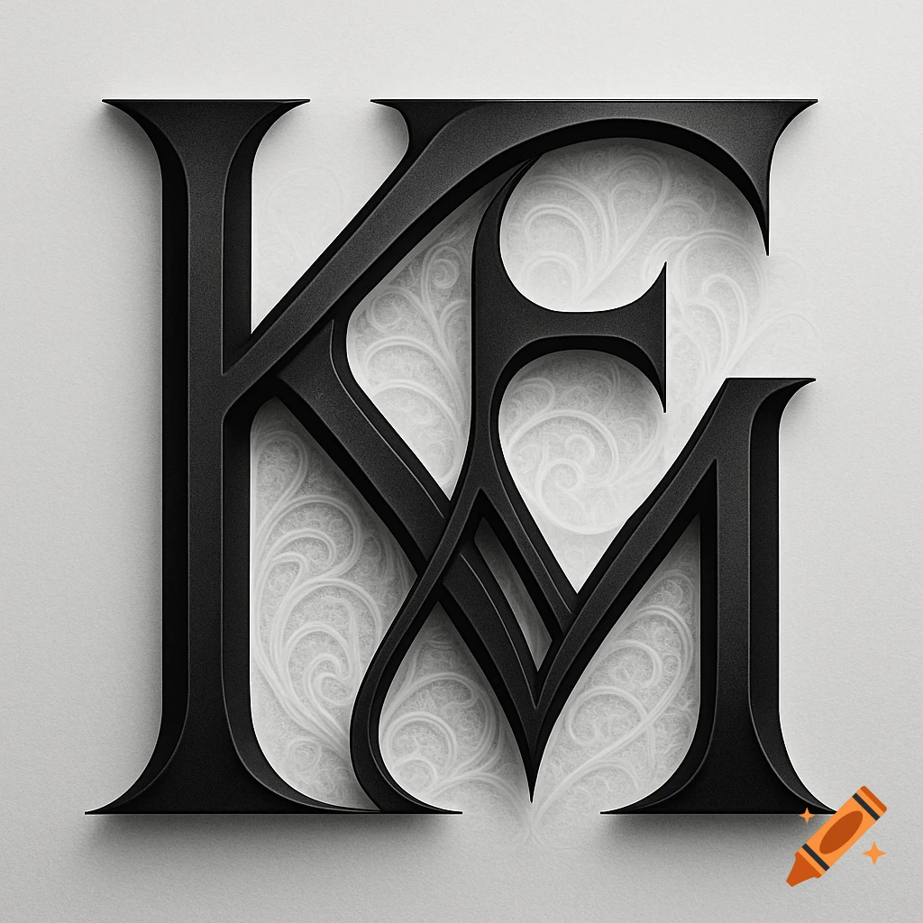 Luxury Kmk Logo With Shading created on Craiyon, image size:1024x1024