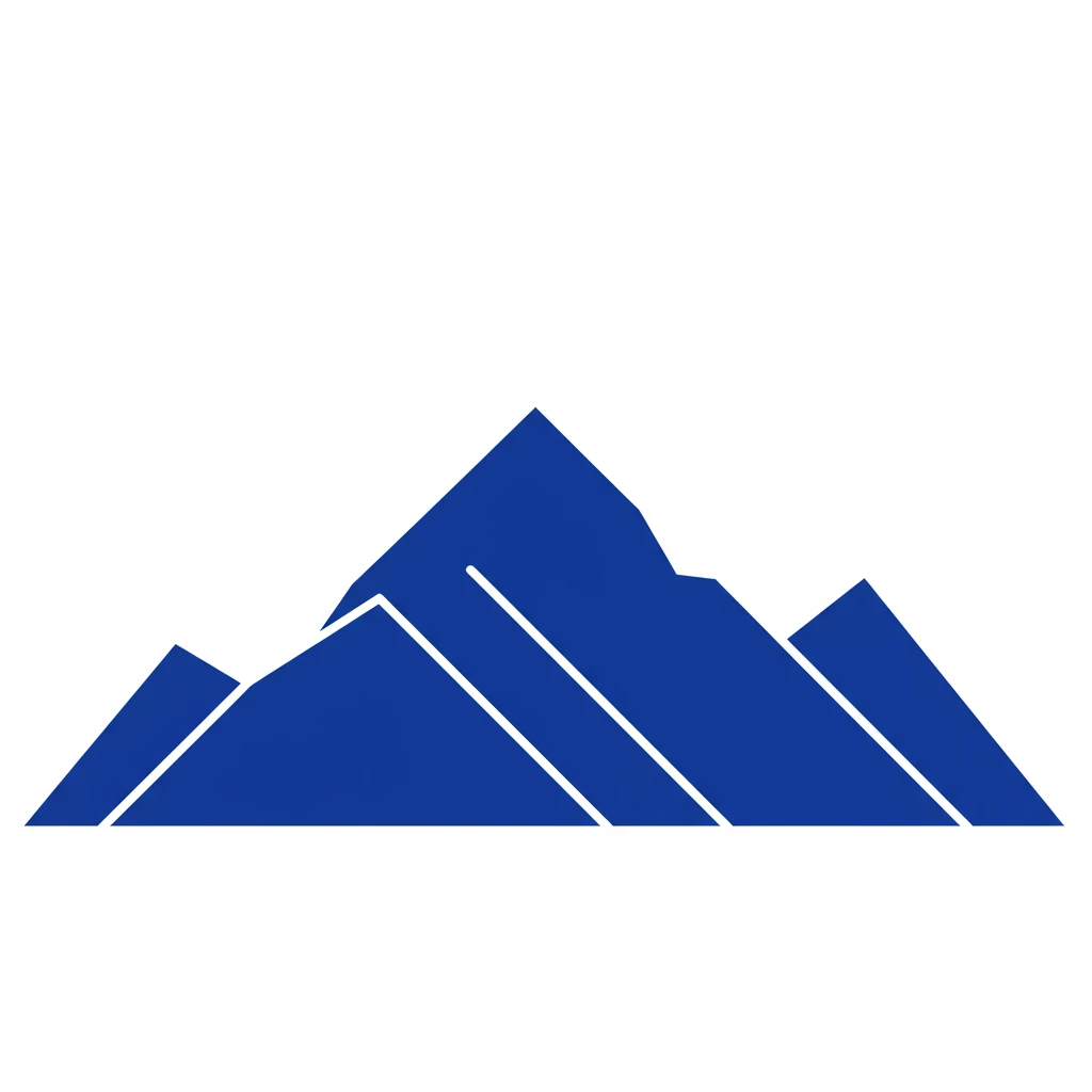 geometric mountain landscape in minimalist single color design with clean lines