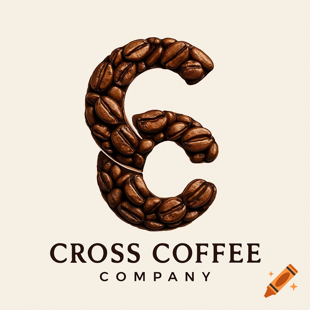 Logo for Cross Coffee Company featuring a stylized 'C' made of coffee beans and the text 'CROSS COFFEE COMPANY'.