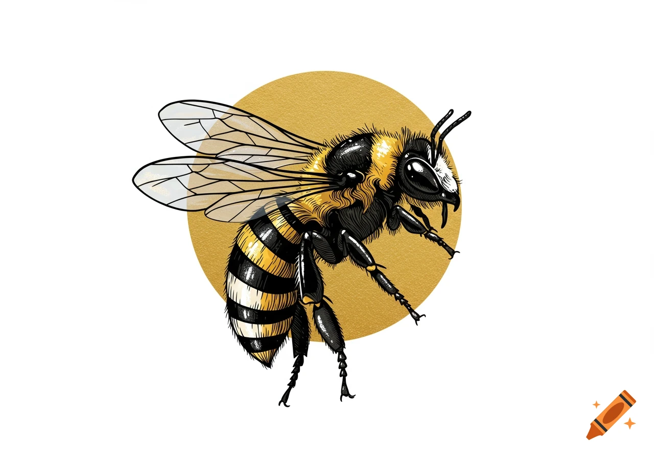 Vintage Honeybee created on Craiyon, image size:1280x896