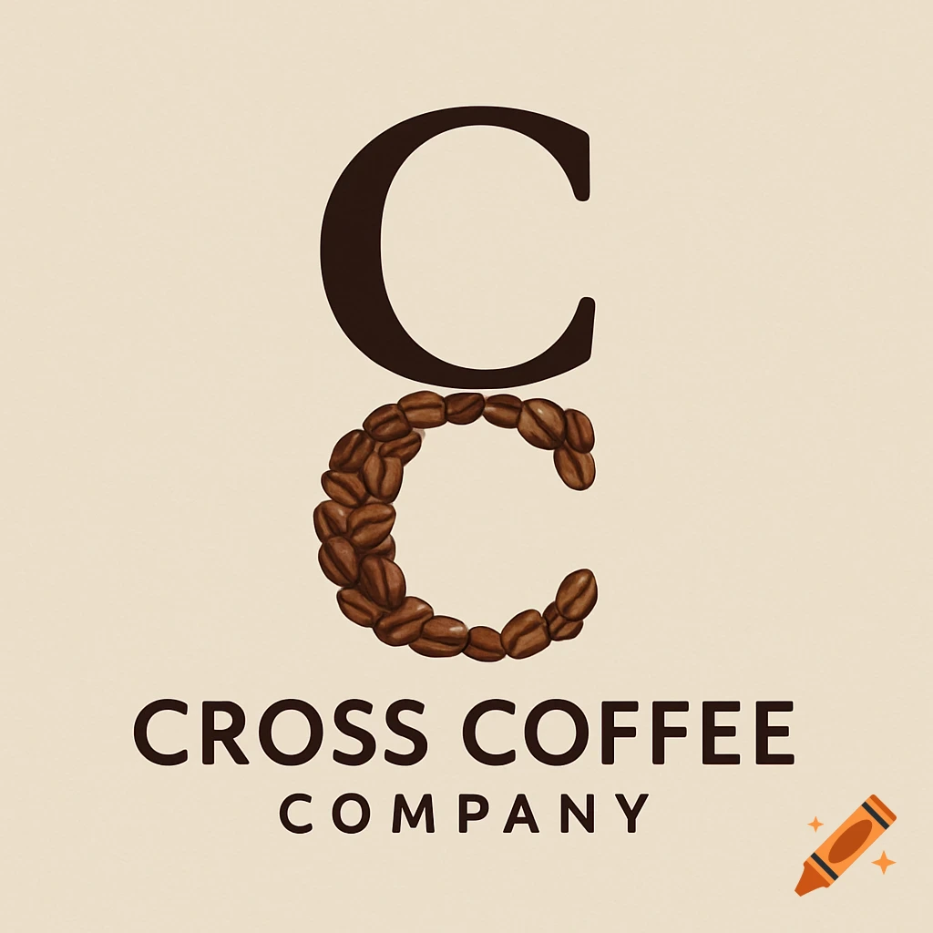 A logo with a large dark 'C' above a smaller 'C' made of coffee beans, with the text 'CROSS COFFEE COMPANY' below on a beige background.