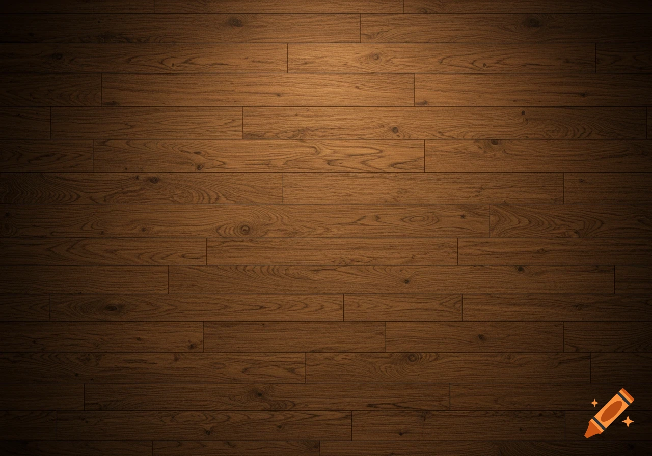 Detailed brown wooden planks arranged in a pattern, with a bright center and darker edges.