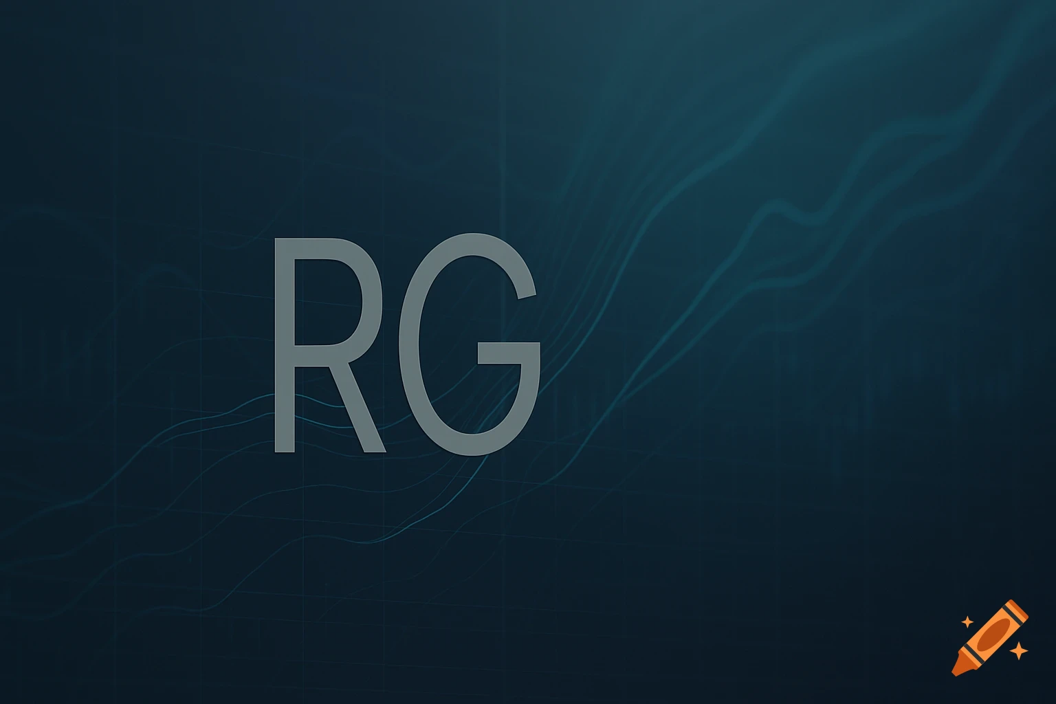 Gray letters RG on a dark teal background with subtle wavy lines and a grid pattern.
