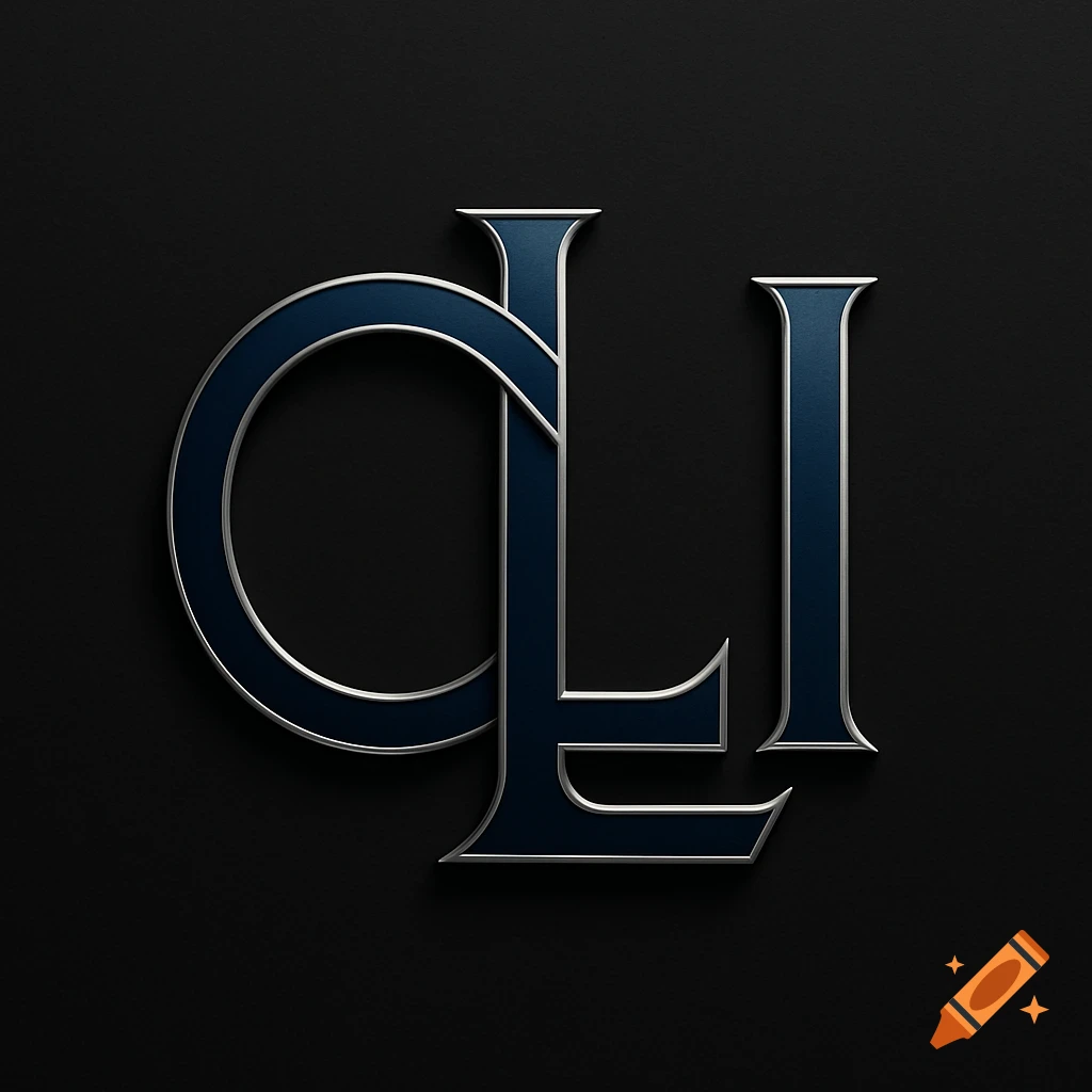 A dark blue and silver monogram of the letters C, L, and I on a black background.