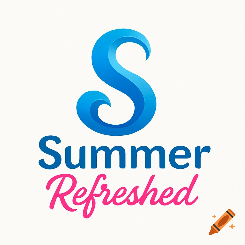 A blue and pink logo with a stylized blue 'S' above the words 'Summer Refreshed'.