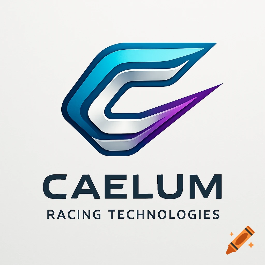 Logo for Caelum Racing Technologies featuring a stylized C in blue, silver, and purple.