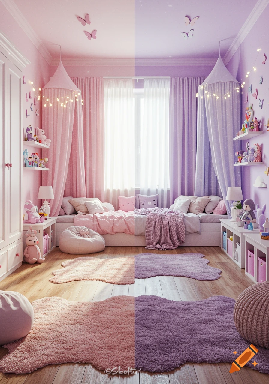 Children's Room for Girls created on Craiyon, image size:896x1280