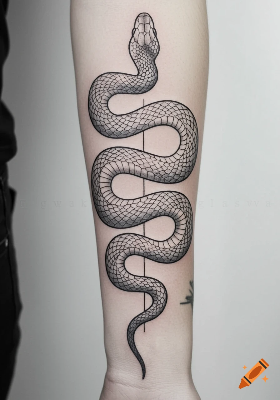 Serpentine Tattoos That Weave Black \u0026 White Ink by Mirko Sata — Colossal, image size:896x1280
