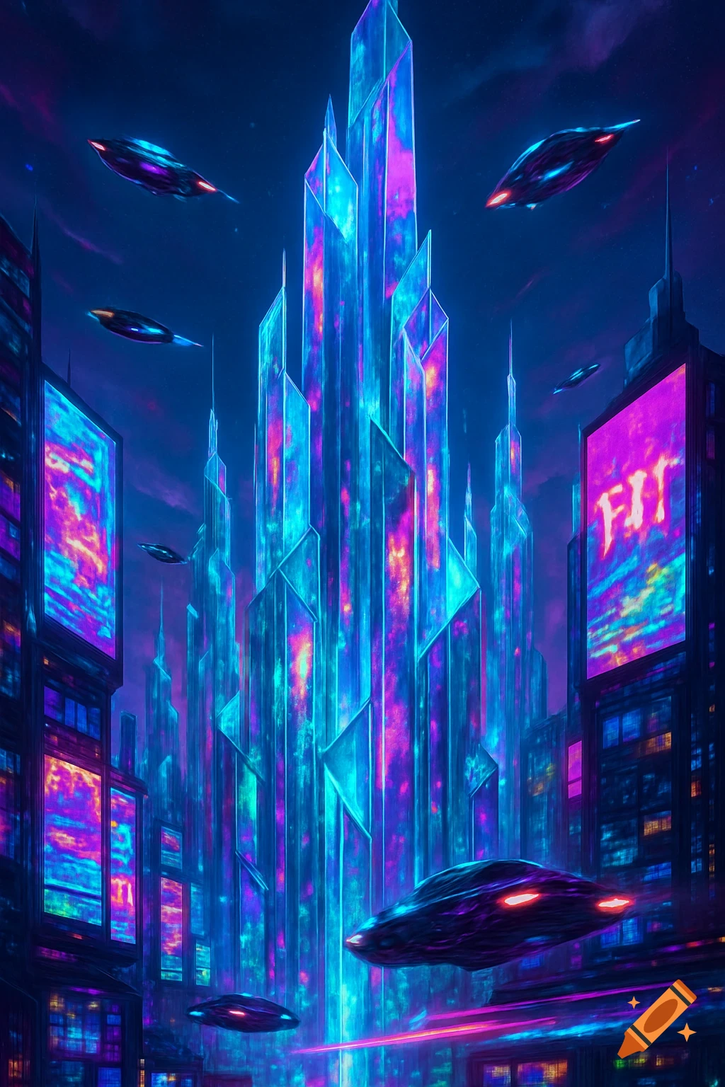 2090 dystopian Tokyo world. High quality render on Craiyon