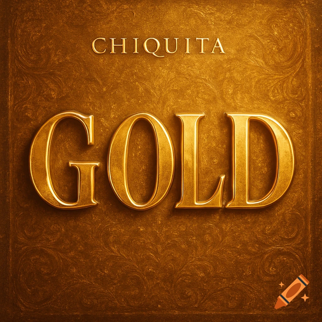 Metallic gold letters spell CHIQUITA and GOLD on a textured gold background, resembling an album cover.