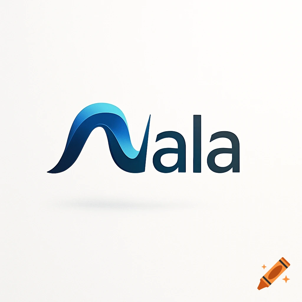 A blue, wavy stylized letter N combined with 'ala' to form the word 'Nala' on a white background.
