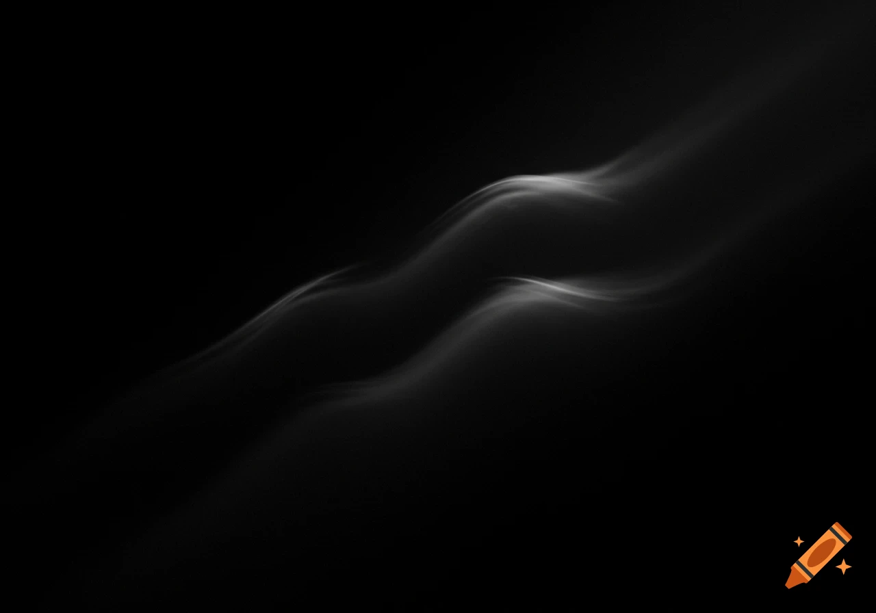 Abstract white wavy light streaks on a black background.