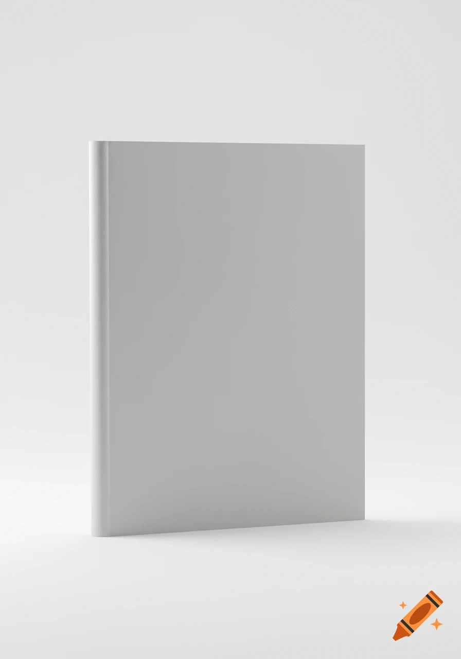 A plain, blank, upright grey magazine or book with a subtle shadow on a white background, in a photorealistic style.