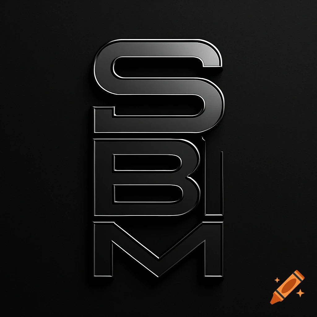 A stacked black metallic 3D logo of the letters SBLM on a dark background.