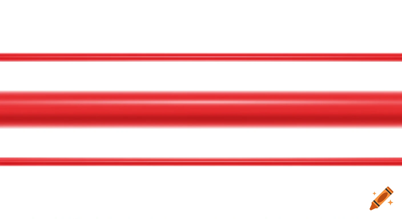 Three horizontal red lines on a white background, with one thick line in the center and two thinner lines above and below it.