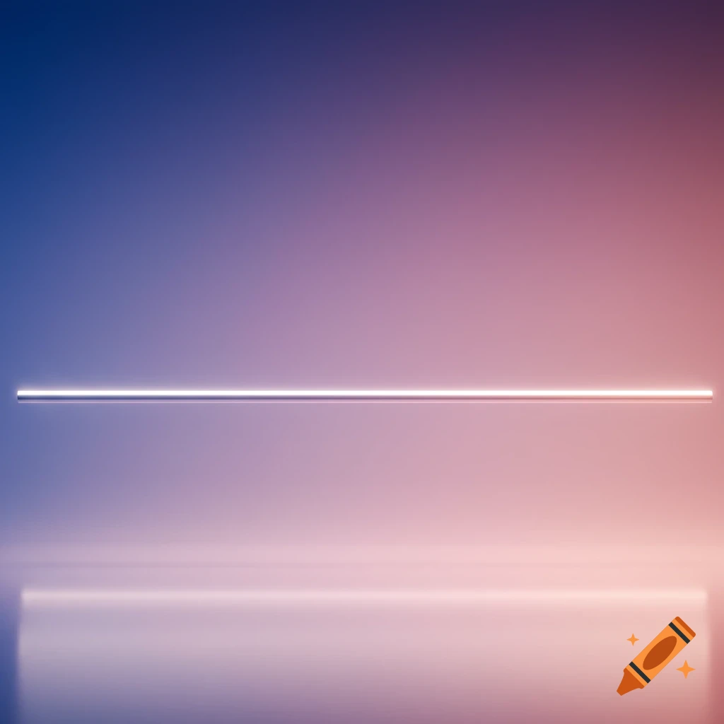 A bright, straight horizontal line against a blue, purple, and pink gradient background with a subtle reflection.