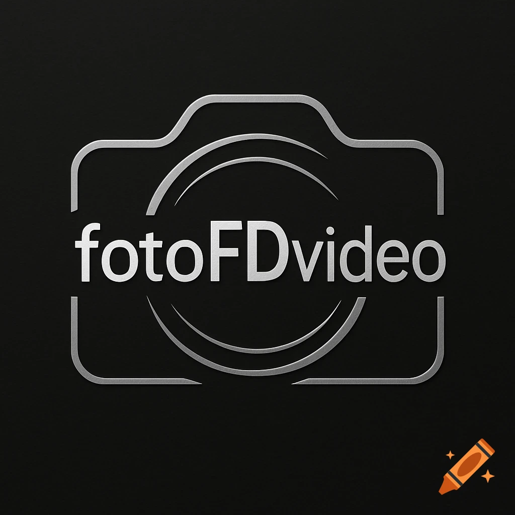 Silver camera outline logo with 'fotoFDvideo' text on a black background.