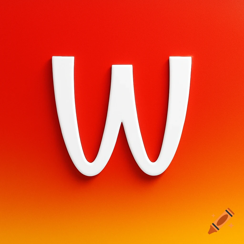 A white letter W logo on a red and orange gradient background.
