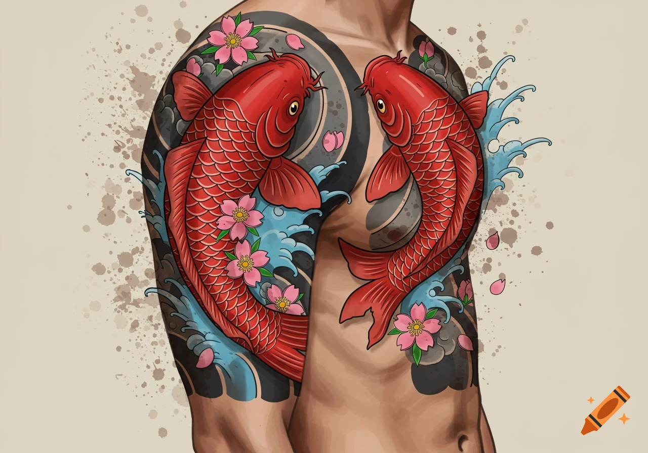 Koi Fish Tattoo Meanings: Color, Placement, \u0026 Design Ideas, image size:1280x896