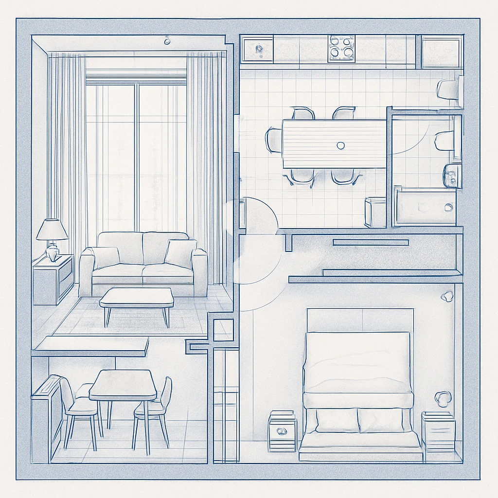 Floor plan created on Craiyon