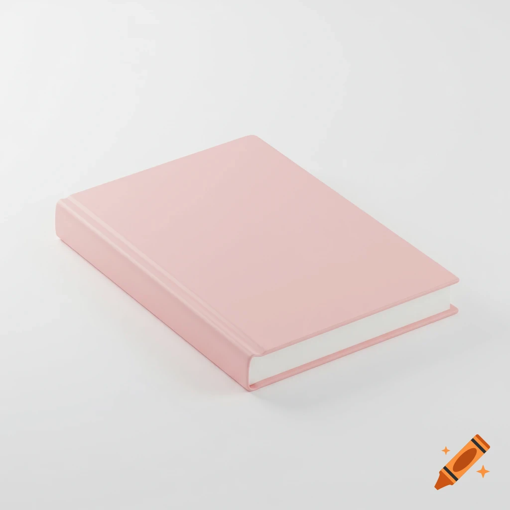 A minimalist shot of a closed pink notebook on a clean white background.