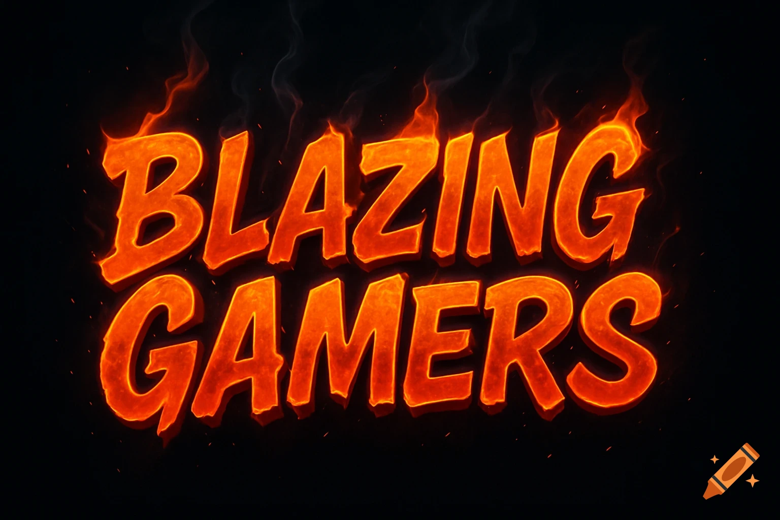Fiery orange text spelling 'BLAZING GAMERS' with flames and smoke against a black background.