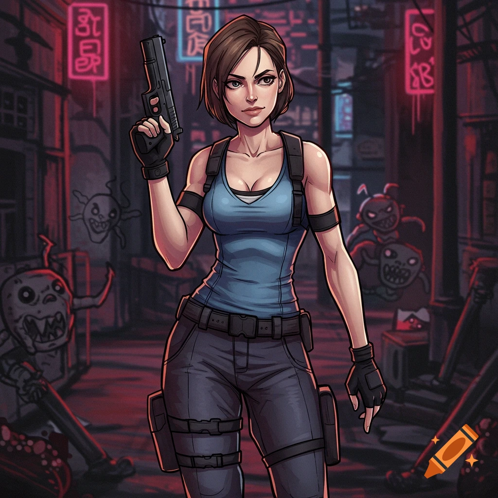 Image of Chris Redfield and Jill Valentine's daughter on Craiyon, image size:1024x1024