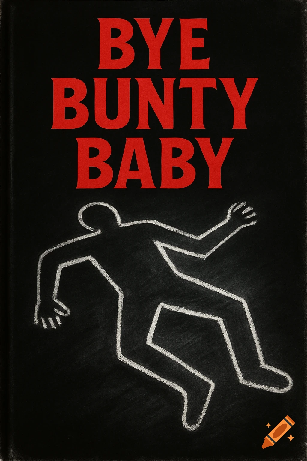A black book cover with red text "BYE BUNTY BABY" above a white chalk outline of a person.