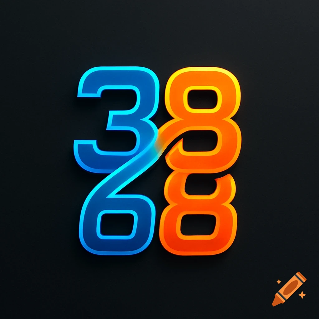 A modern logo features the numbers '3' and '6' in blue, stacked vertically on the left, and two '8's in orange, stacked vertically on the right, against a dark background.