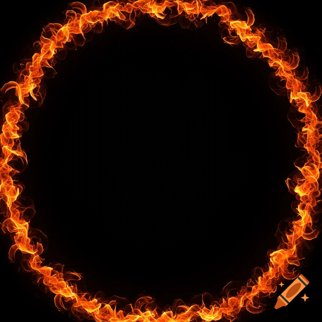 A fiery orange circle against a black background.