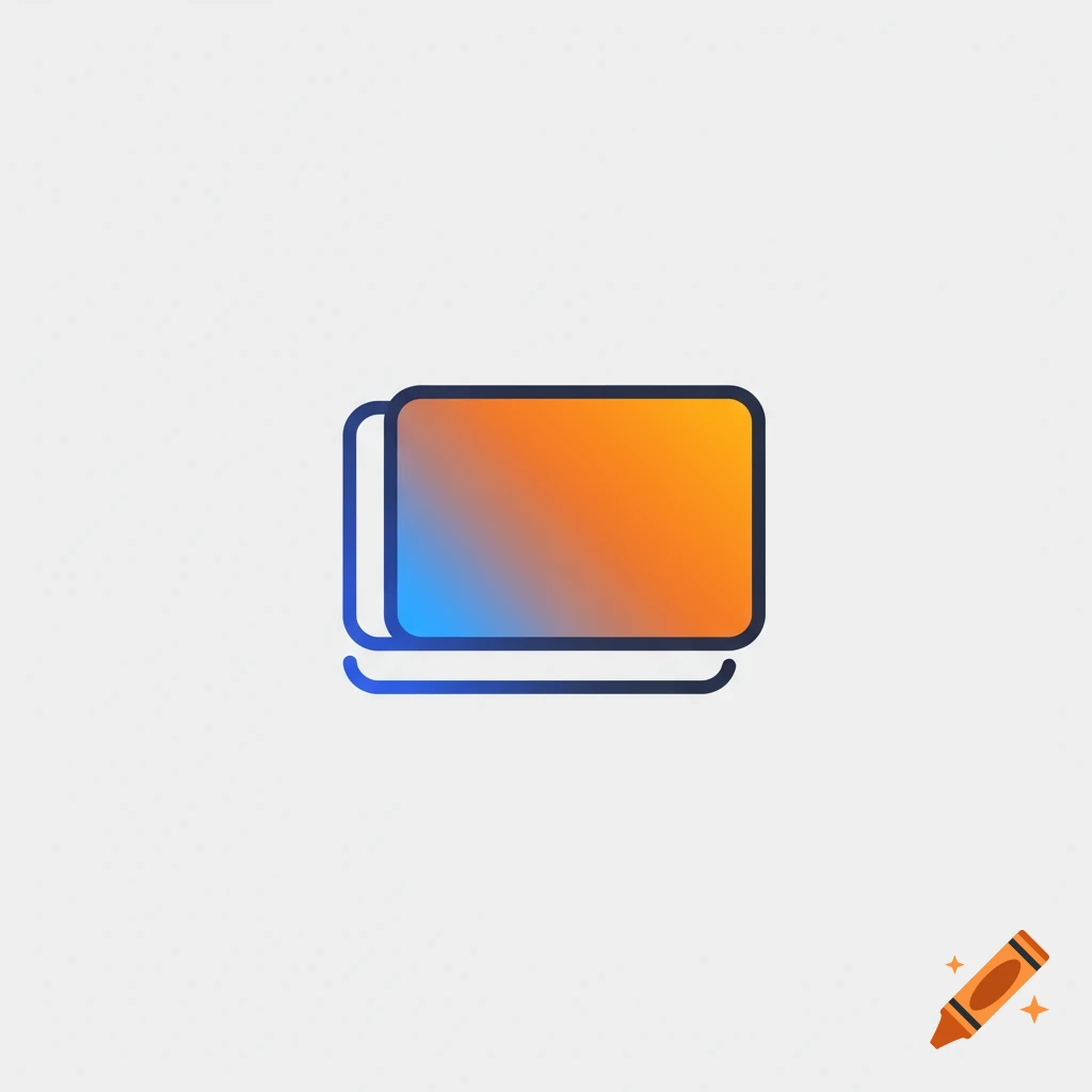 A minimalist icon of stacked flashcards with a blue and orange gradient.