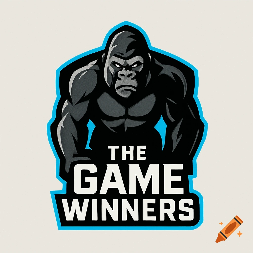 A stylized black and gray gorilla logo with a blue outline, with the words 'THE GAME WINNERS' below it.