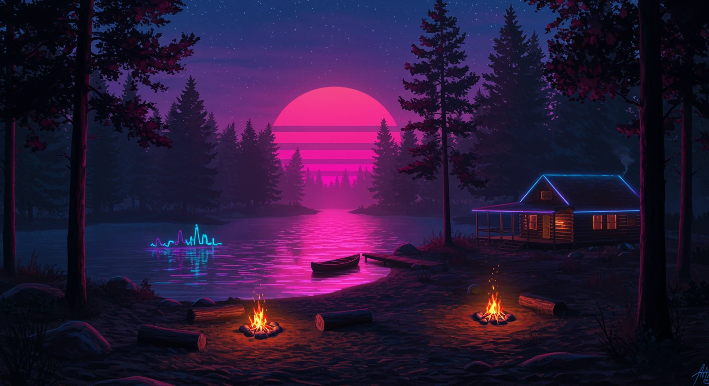 Synthwave created on Craiyon