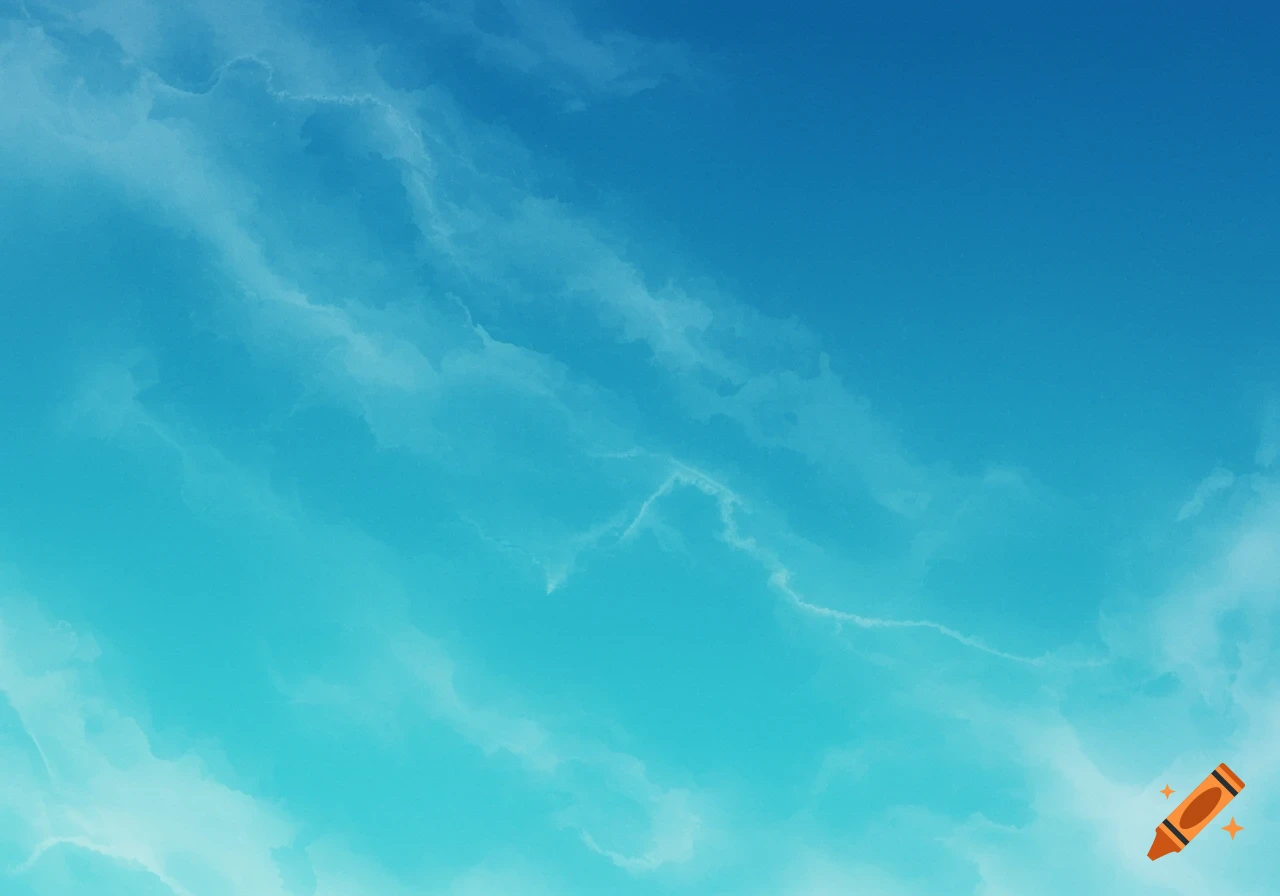 An abstract background with varying shades of blue, resembling a cloudy sky or watercolor texture.