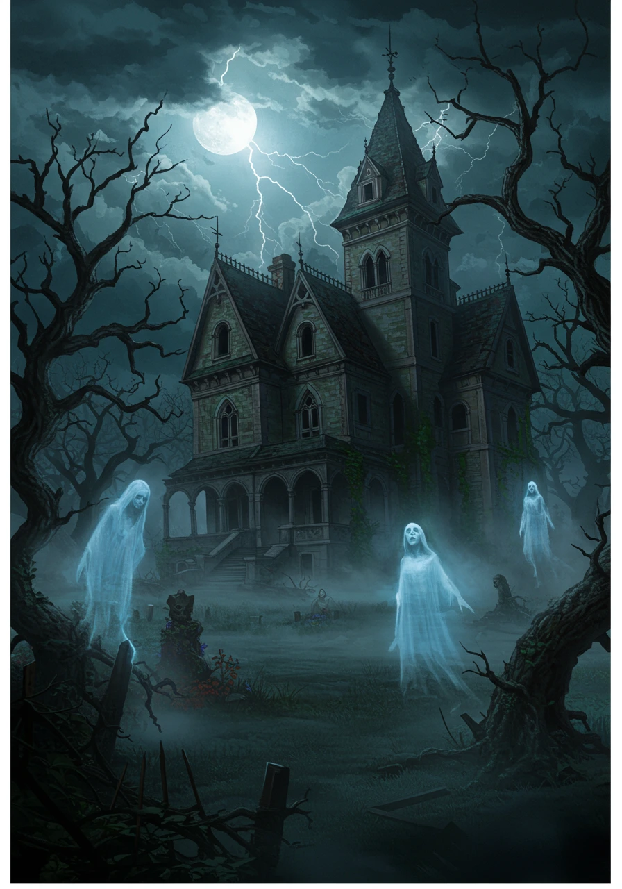 Haunted house created on Craiyon