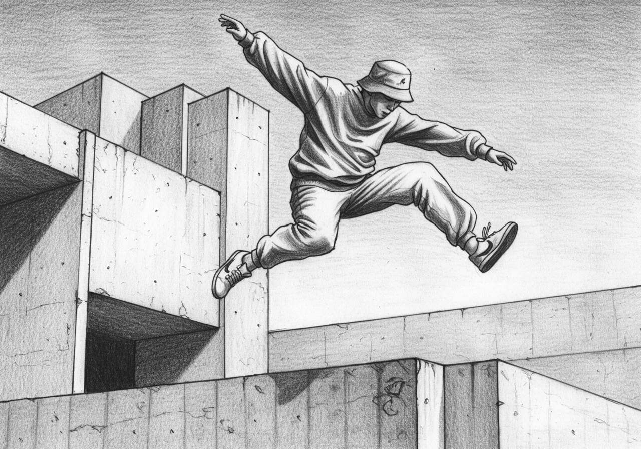 Parkour created on Craiyon