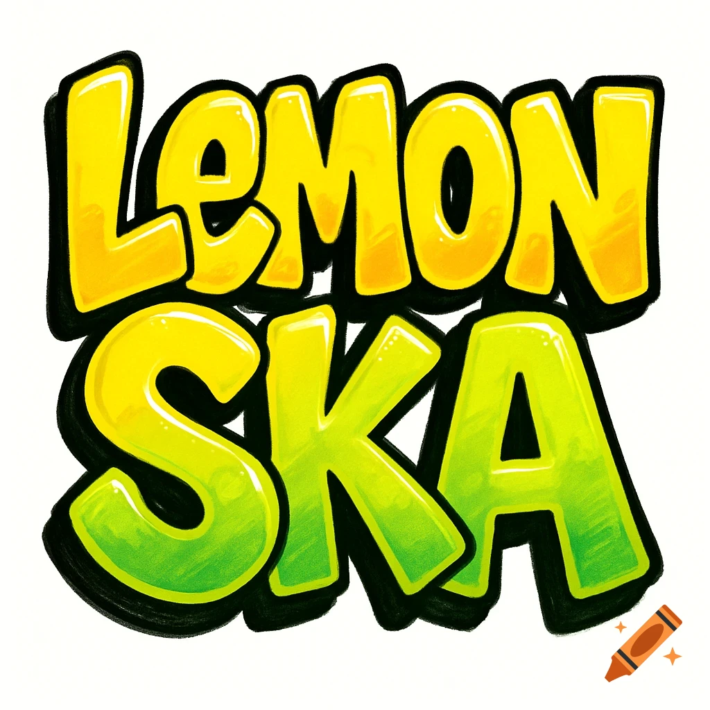 The words LEMON SKA in yellow and green bubble graffiti letters with a black outline.