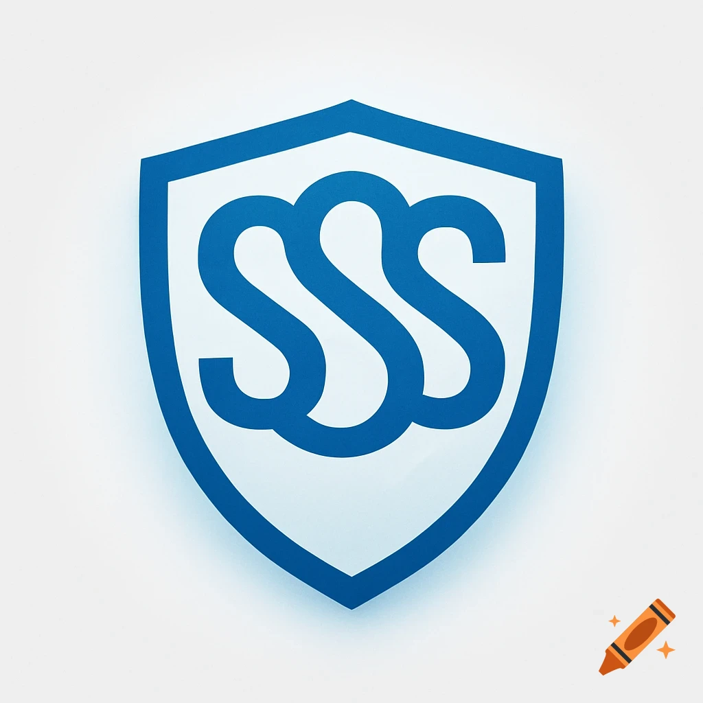 A blue shield logo with three intertwined 'S' letters in the center on a white background.