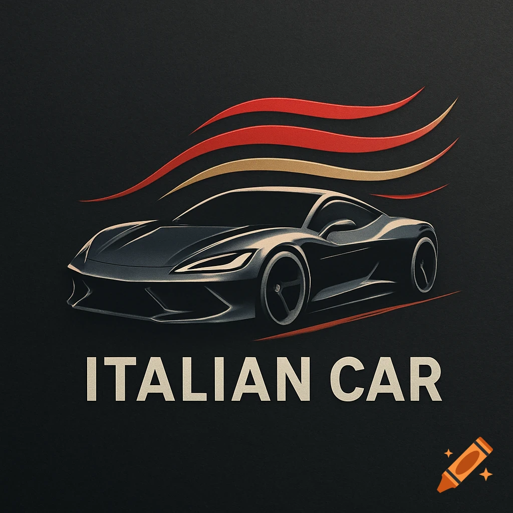 Stylized logo of a dark gray sports car with red and gold wavy lines behind it and 'ITALIAN CAR' text below.