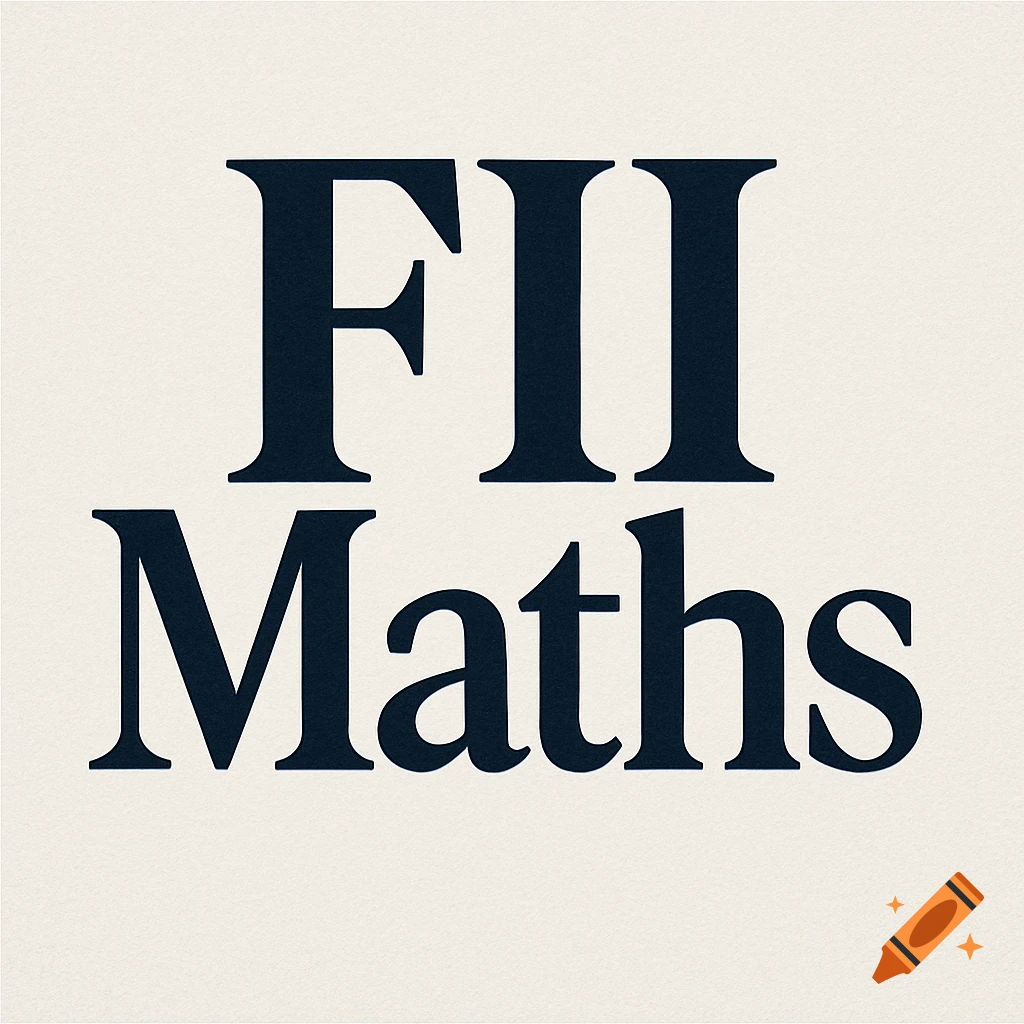 Black serif text spelling 'FII Maths' on a cream-colored textured background.