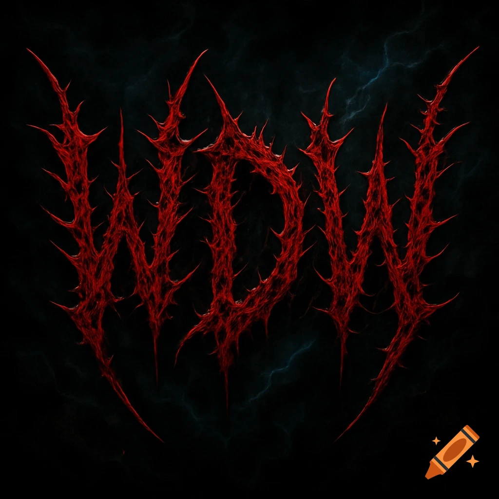 The letters WDW rendered in a spiky, red death metal font against a dark, stormy background.