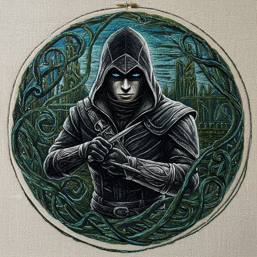 Embroidery created on Craiyon