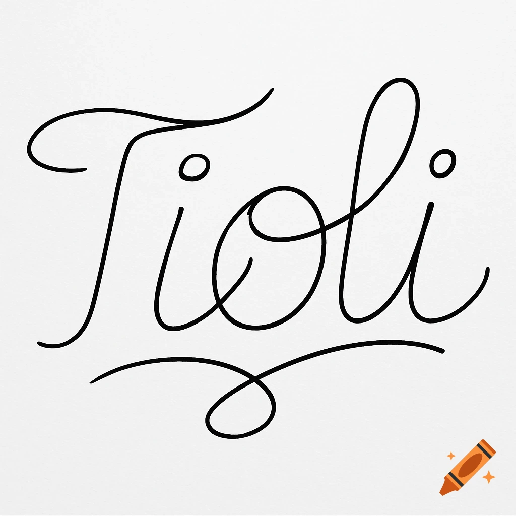 The word Tioli in black, elegant cursive line art on a white background.