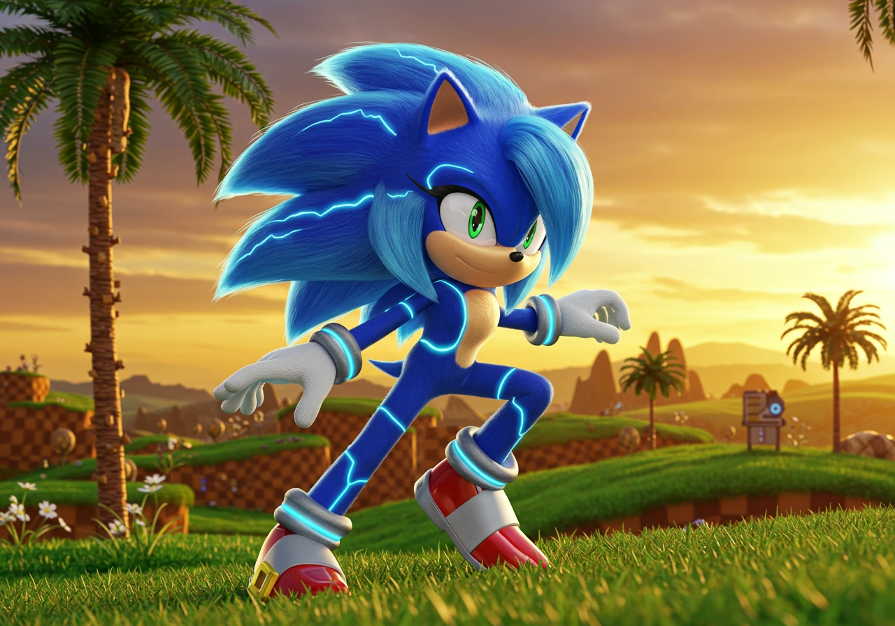 Sonic created on Craiyon